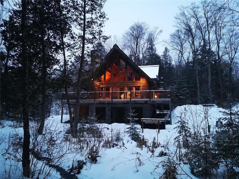 Luxury Log Cabin By The Lake Mont Tremblant Cottage Rental Di