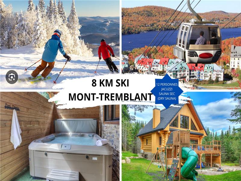 8km ski Mont-Tremblant Jaccuzi & dry Sauna, Billiard, fireplace & Lake Supérieur access