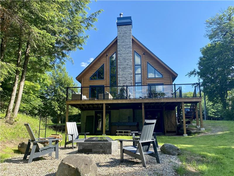Chalet Colibri sur le Lac - Luxueux chalet bois rond au bord de l'eau avec plage privé et spa