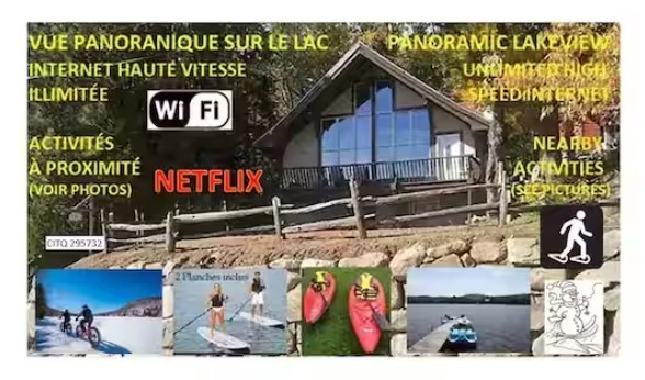 Chalet au bord de l'eau avec quai et kayaks