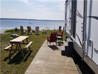 Trailer for rent at Camping les MAisonnettes ADULTS ONLY. the rent are from saturday to saturday
