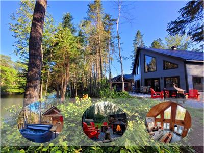 *La Source du bonheur * Superb Chalet located on the banks of the Mkinac river with SPA & Fireplace