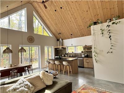 Maison style scandinave  Mont-Tremblant dans un quartier prive